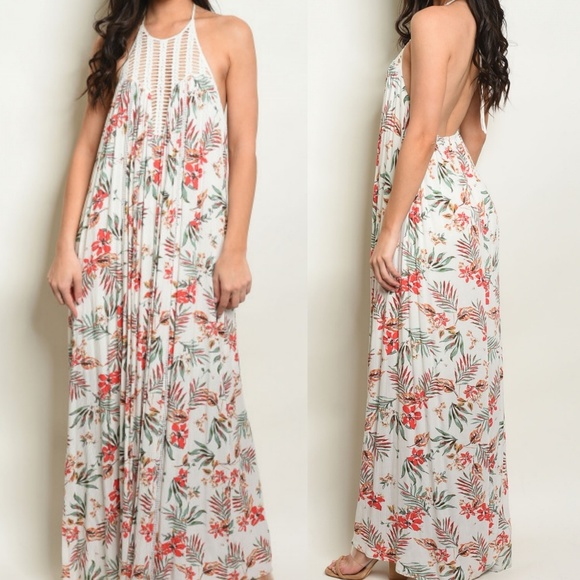 Sweetbb Dresses & Skirts - EMILY Coral Floral Maxi Dress